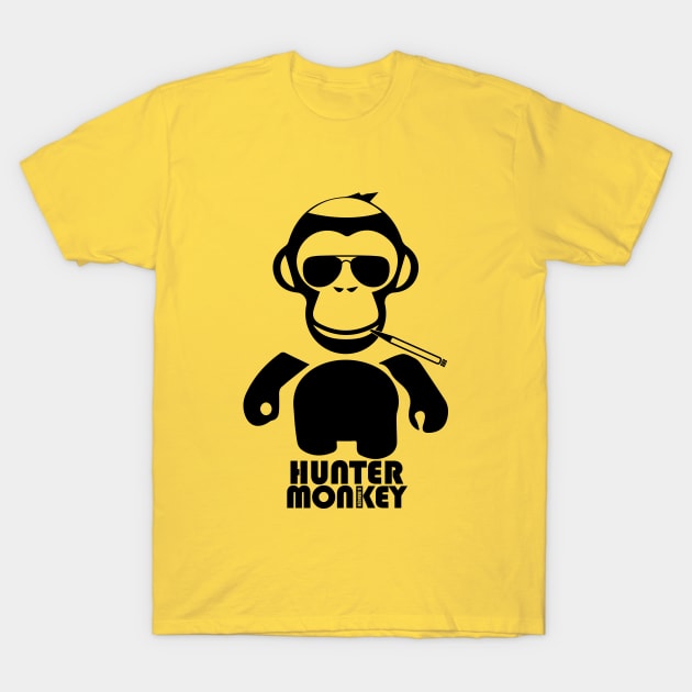 Hunter Monkey Black Logo T-Shirt by eddiegrant